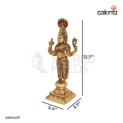 Brass Karumari Amman – 12.7 Inch South Indian Goddess Statue