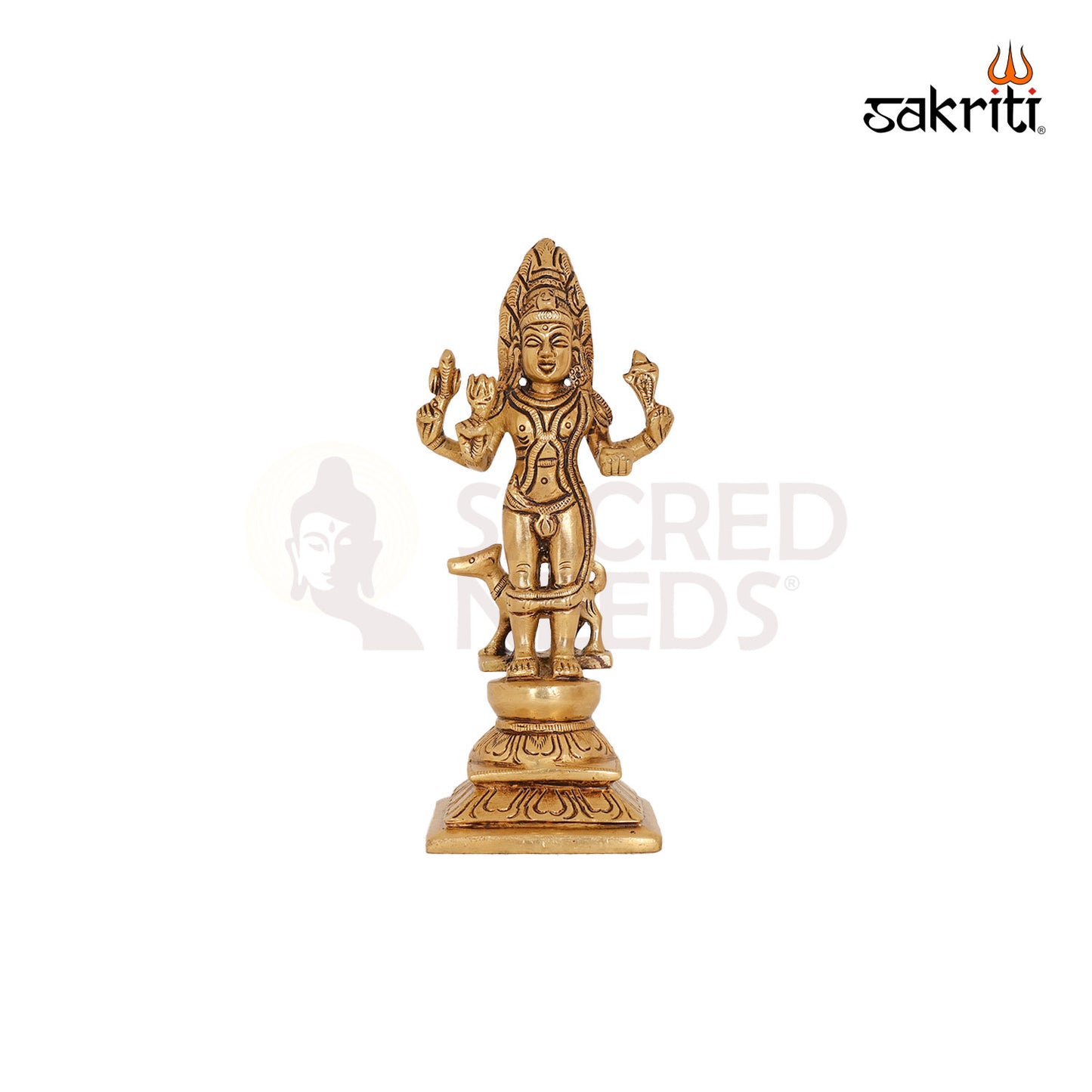 Brass Bhairavar Idol – 6.2 Inch Kalabhairava Puja Statue