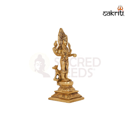 Brass Bhairavar Idol – 6.2 Inch Kalabhairava Puja Statue