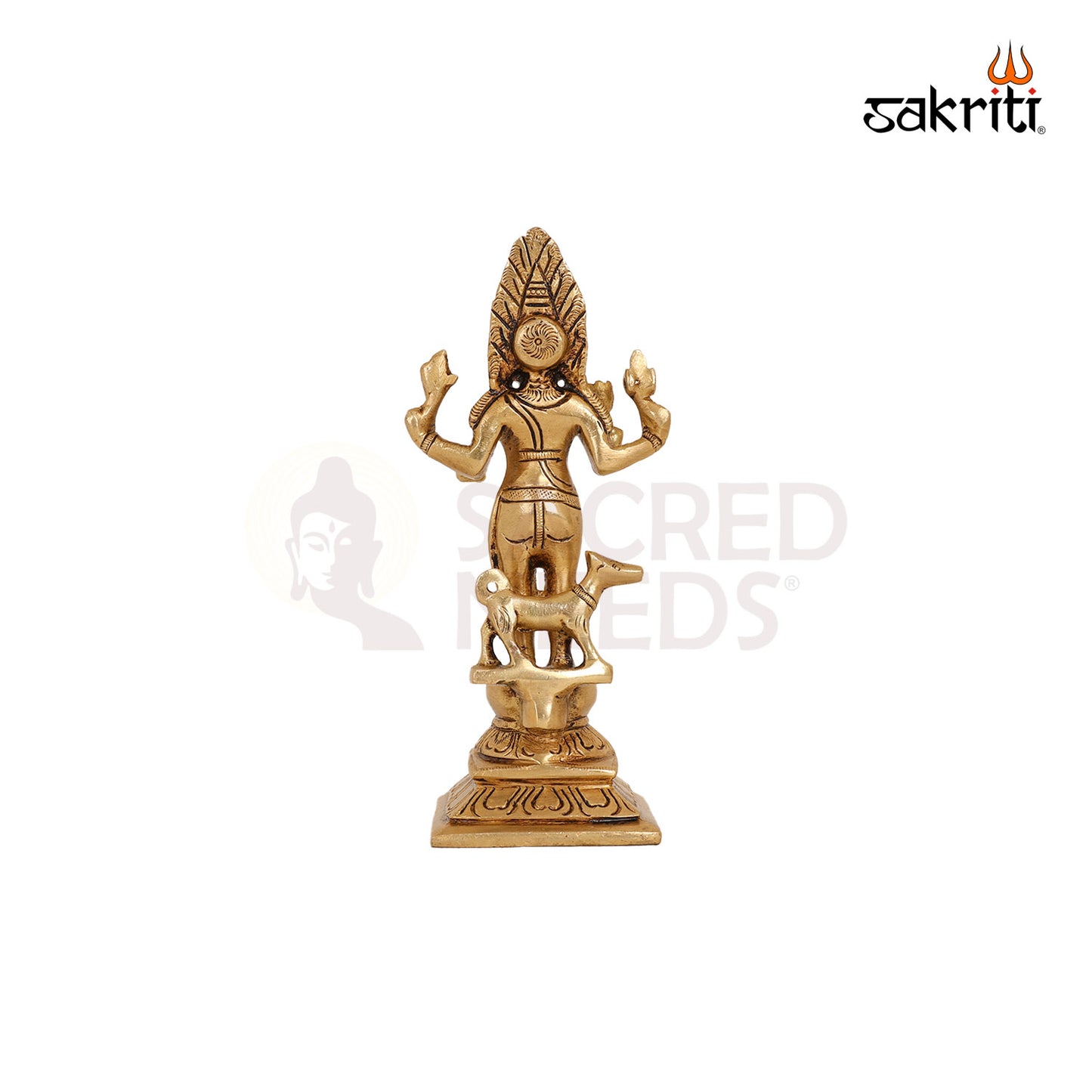 Brass Bhairavar Idol – 6.2 Inch Kalabhairava Puja Statue