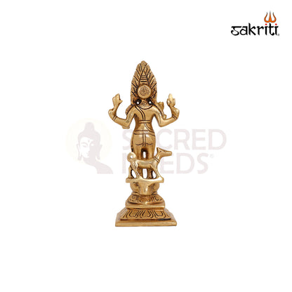 Brass Bhairavar Idol – 6.2 Inch Kalabhairava Puja Statue