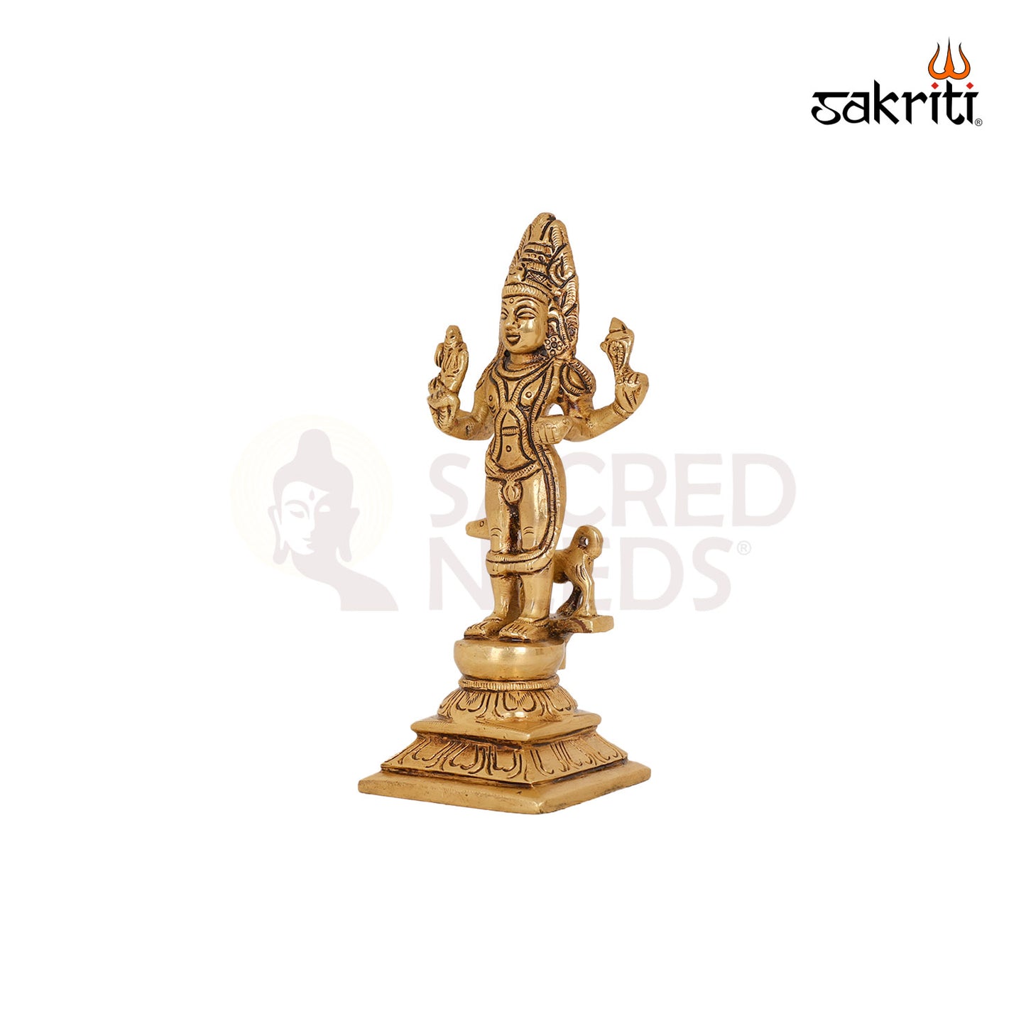 Brass Bhairavar Idol – 6.2 Inch Kalabhairava Puja Statue