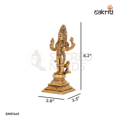 Brass Bhairavar Idol – 6.2 Inch Kalabhairava Puja Statue