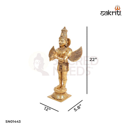 Brass Garuda with Open Wings – 22 Inch Vahana of Vishnu