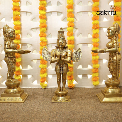 Brass Garuda with Open Wings – 22 Inch Vahana of Vishnu