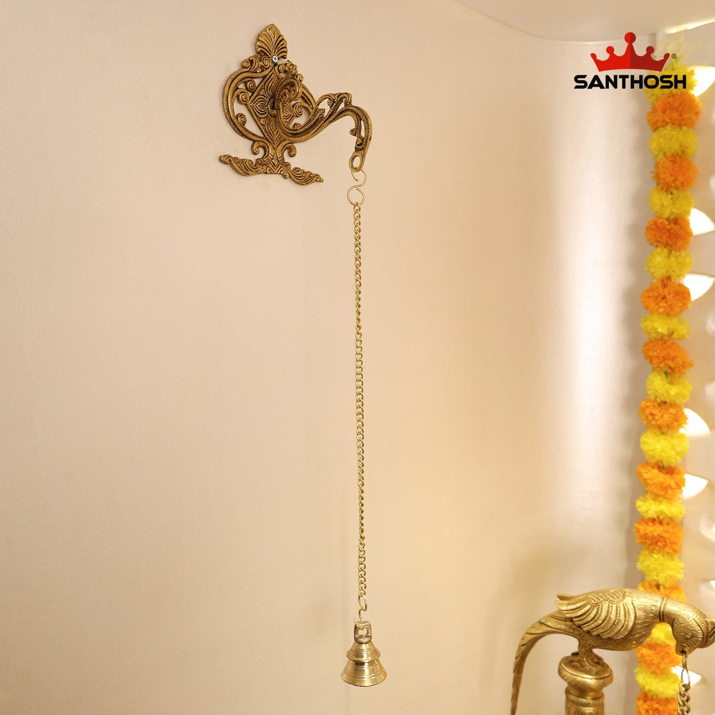 Brass Hanging Bell – 2.3 Inch Devotional Sound Bell
