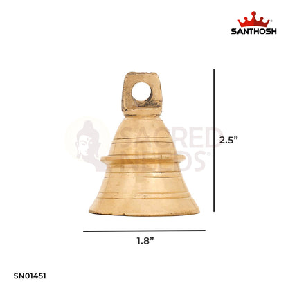 Brass Hanging Bell – 2.5 Inch Home Temple Accessory