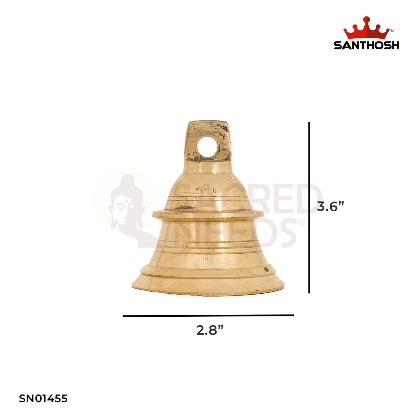 Brass Hanging Bell – 3.6 Inch Sound Decor for Entrance