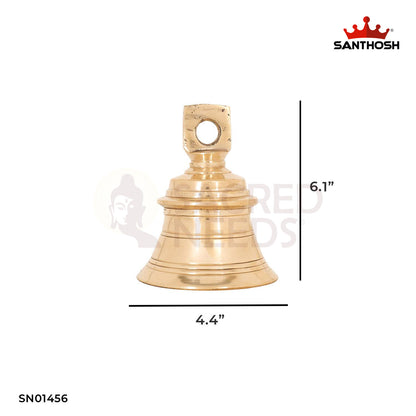 Brass Hanging Bell - 6.1 Inch Gateway Sound Decor