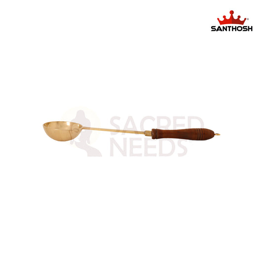 BRASS LADLE WITH WOODEN HANDLE