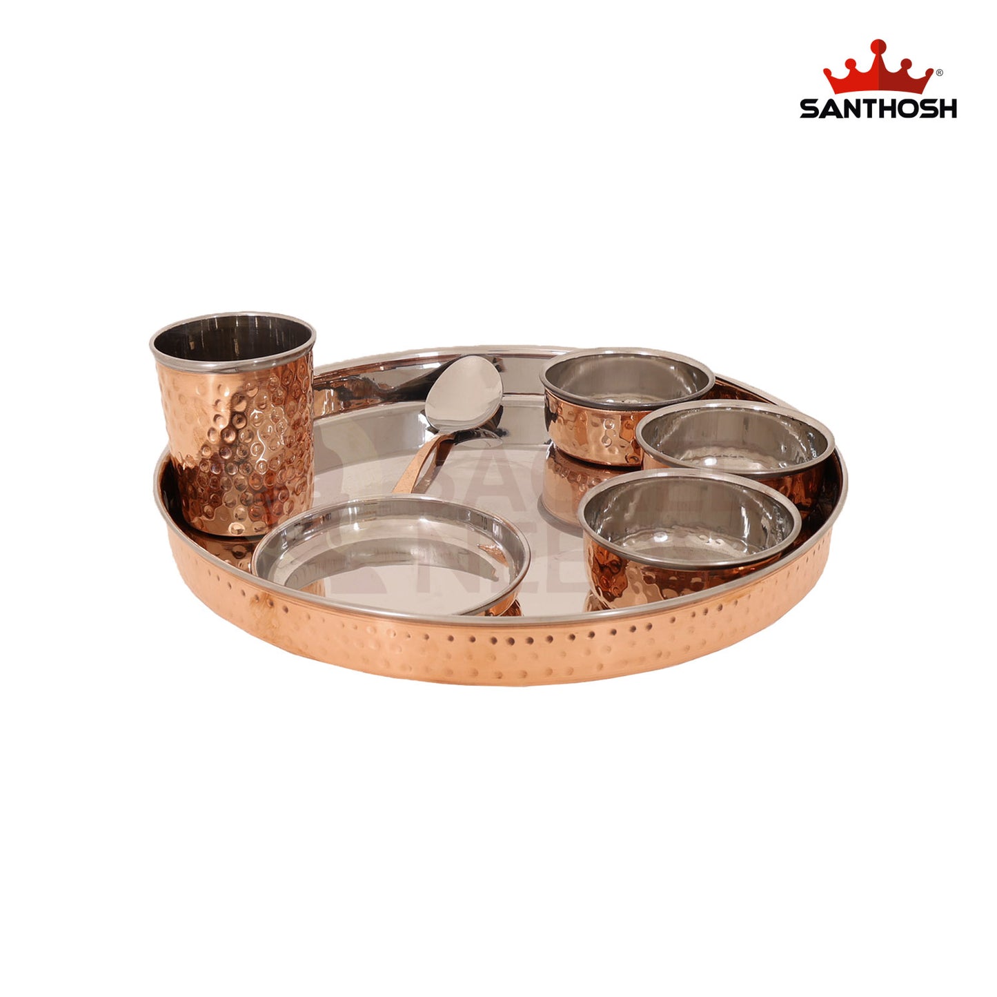 STEEL-COPPER THALI SET