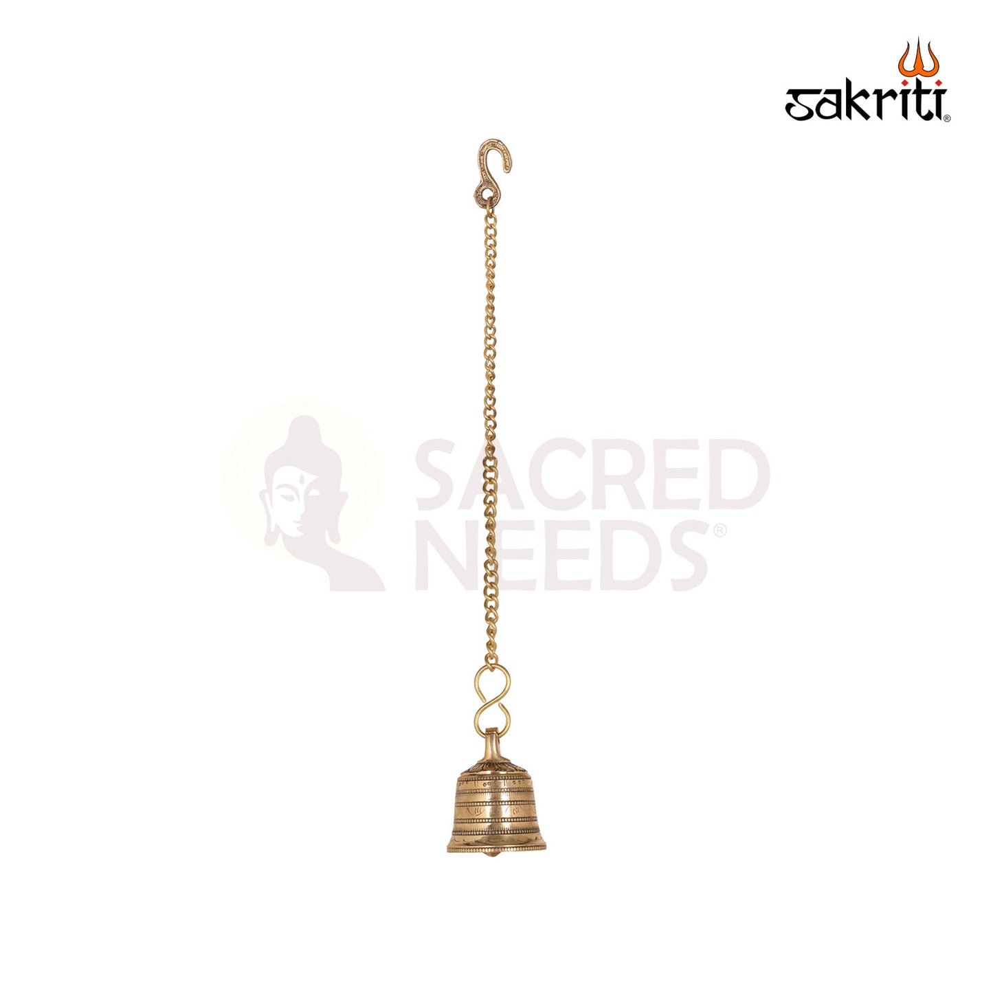Brass Bell with Chain – 27.5 Inch Temple Hanging Ghanti with Link Chain