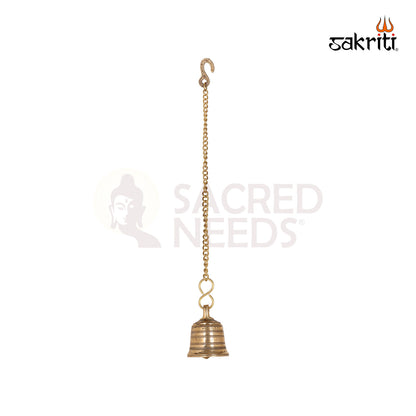 Brass Bell with Chain – 27.5 Inch Temple Hanging Ghanti with Link Chain