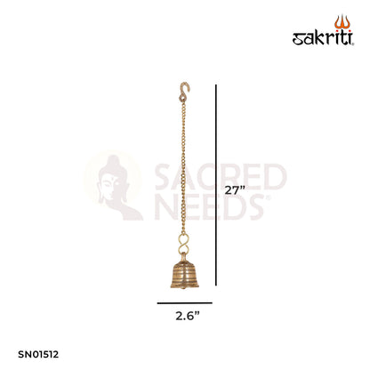 Brass Bell with Chain – 27.5 Inch Temple Hanging Ghanti with Link Chain