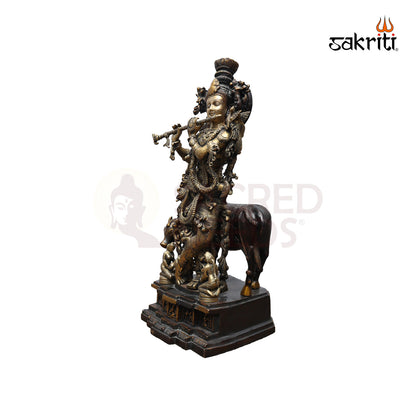 BRASS COW KRISHNA