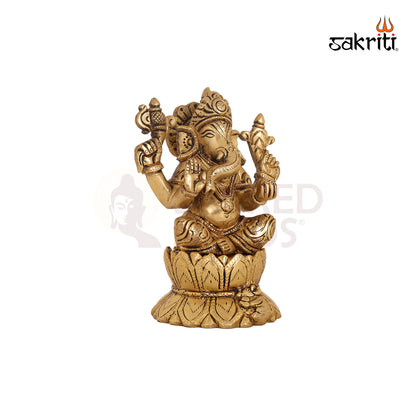 BRASS LOTUS GANESHA