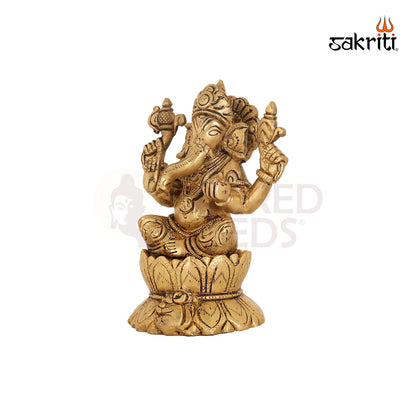 BRASS LOTUS GANESHA