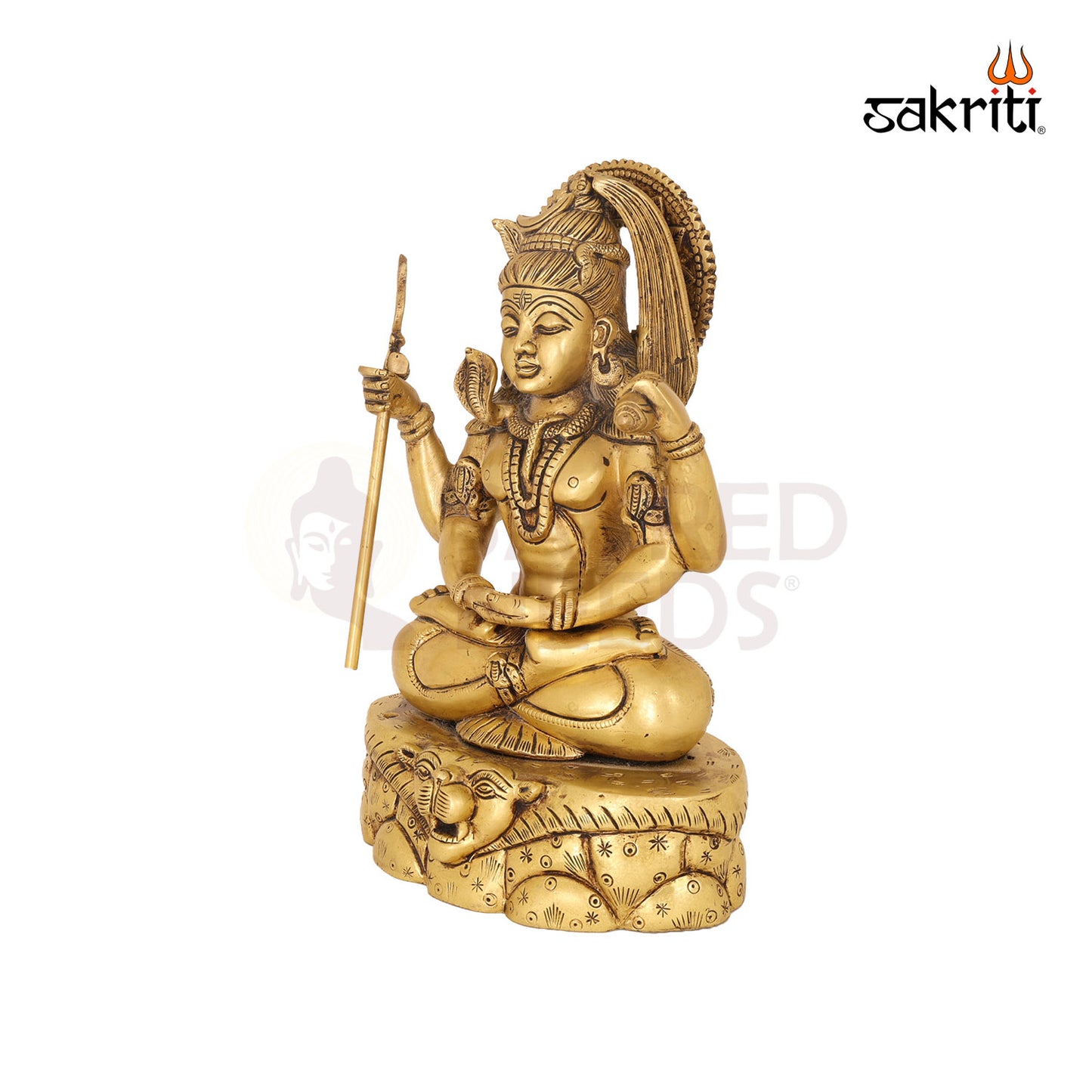 Brass Lord Shiva with Base – 11.9 Inch Sacred Idol for Home Temple