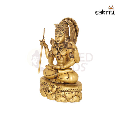 Brass Lord Shiva with Base – 11.9 Inch Sacred Idol for Home Temple