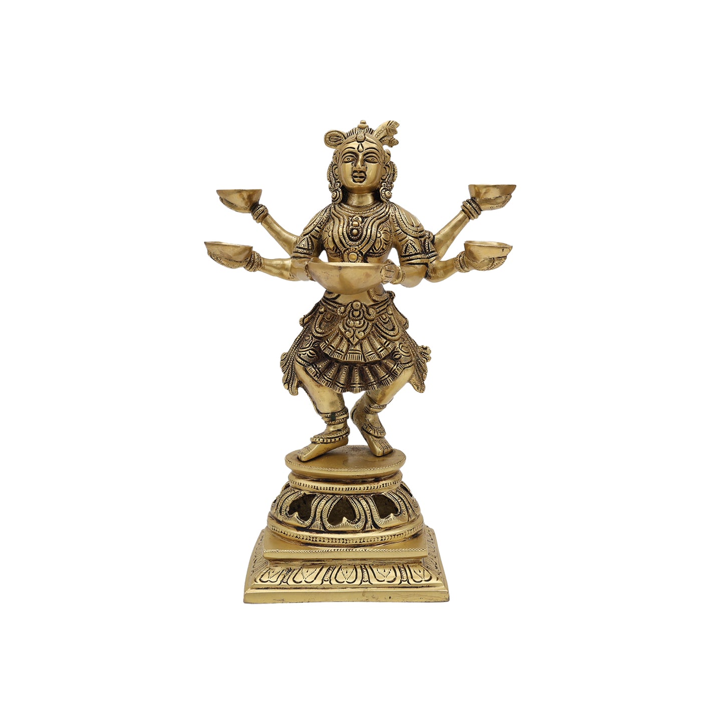 BRASS DEEP LAKSHMI (5 HANDS)