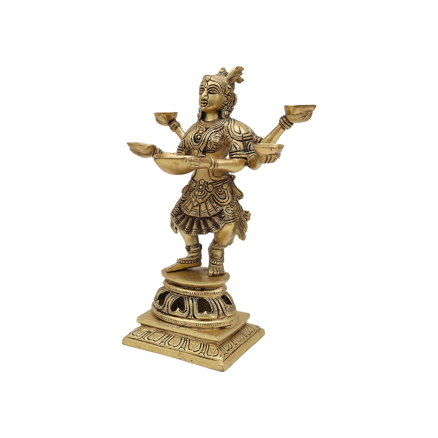 BRASS DEEP LAKSHMI (5 HANDS)