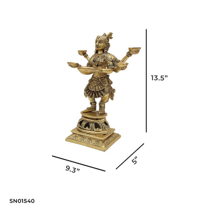 BRASS DEEP LAKSHMI (5 HANDS)