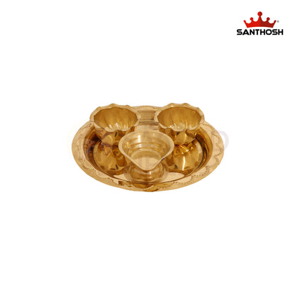 BRASS POOJA PLATE SET