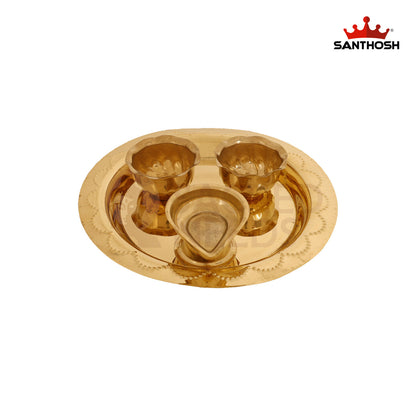 BRASS POOJA PLATE SET