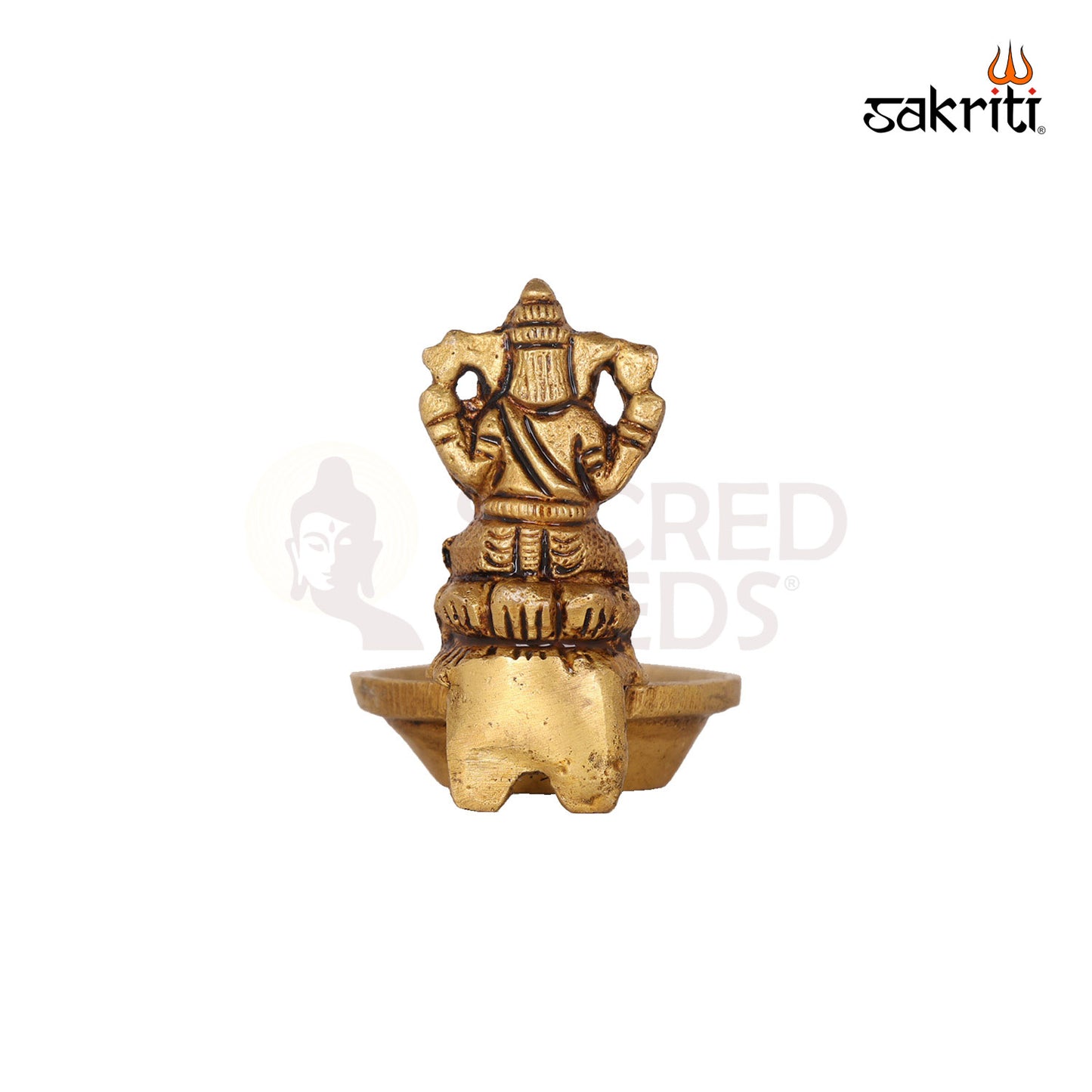 BRASS LOTUS GANESHA WITH DEEPAM