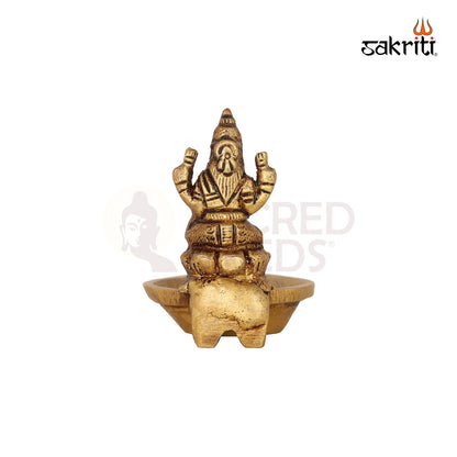 BRASS LOTUS LAKSHMI WITH DEEPAM