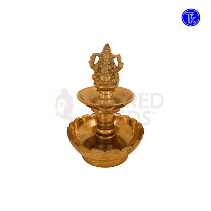 BRASS GANESHA DIYA AND BOWL