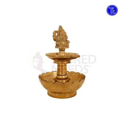 BRASS GANESHA DIYA AND BOWL