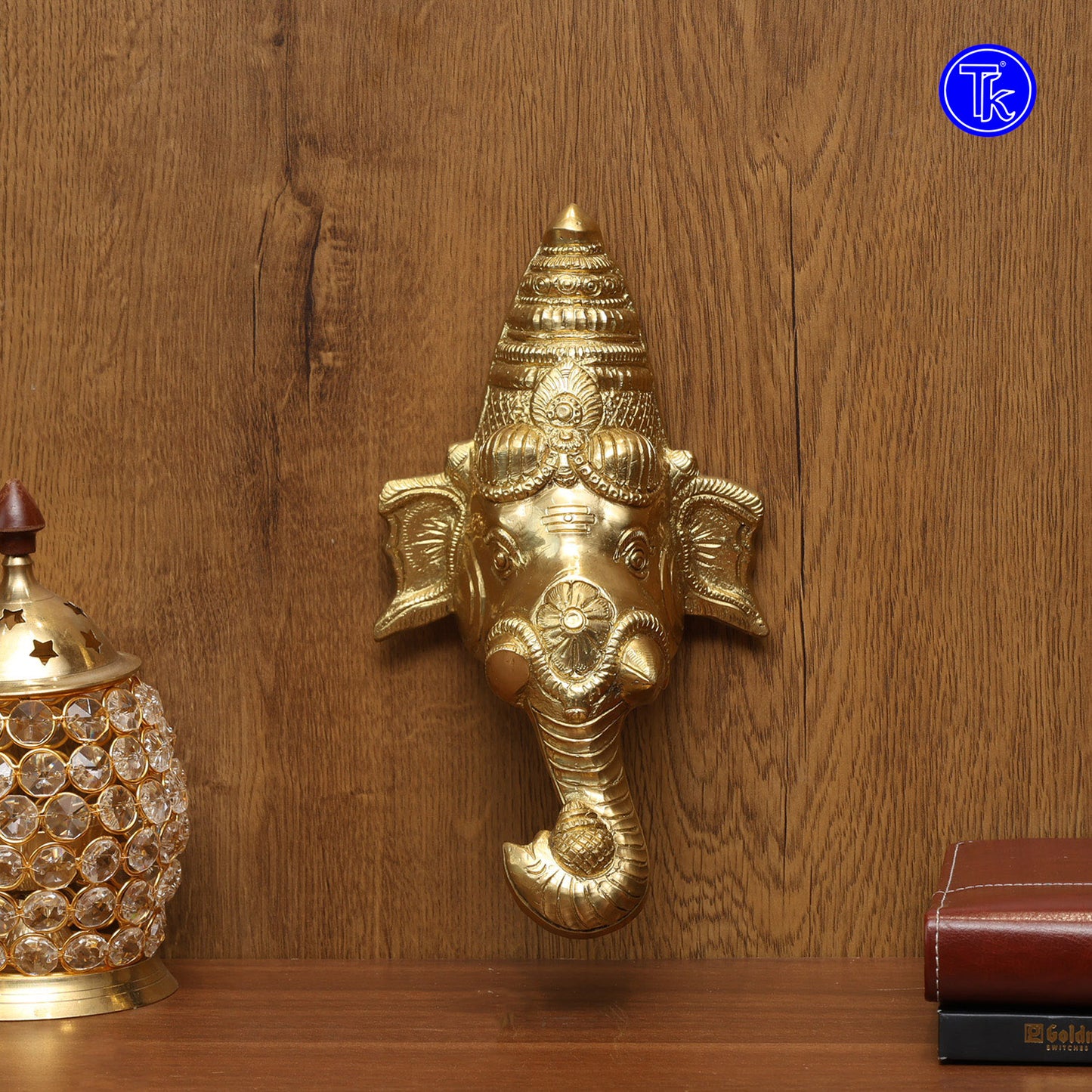 BRASS GANESHA FACE WALL MOUNTED