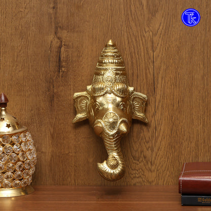 BRASS GANESHA FACE WALL MOUNTED