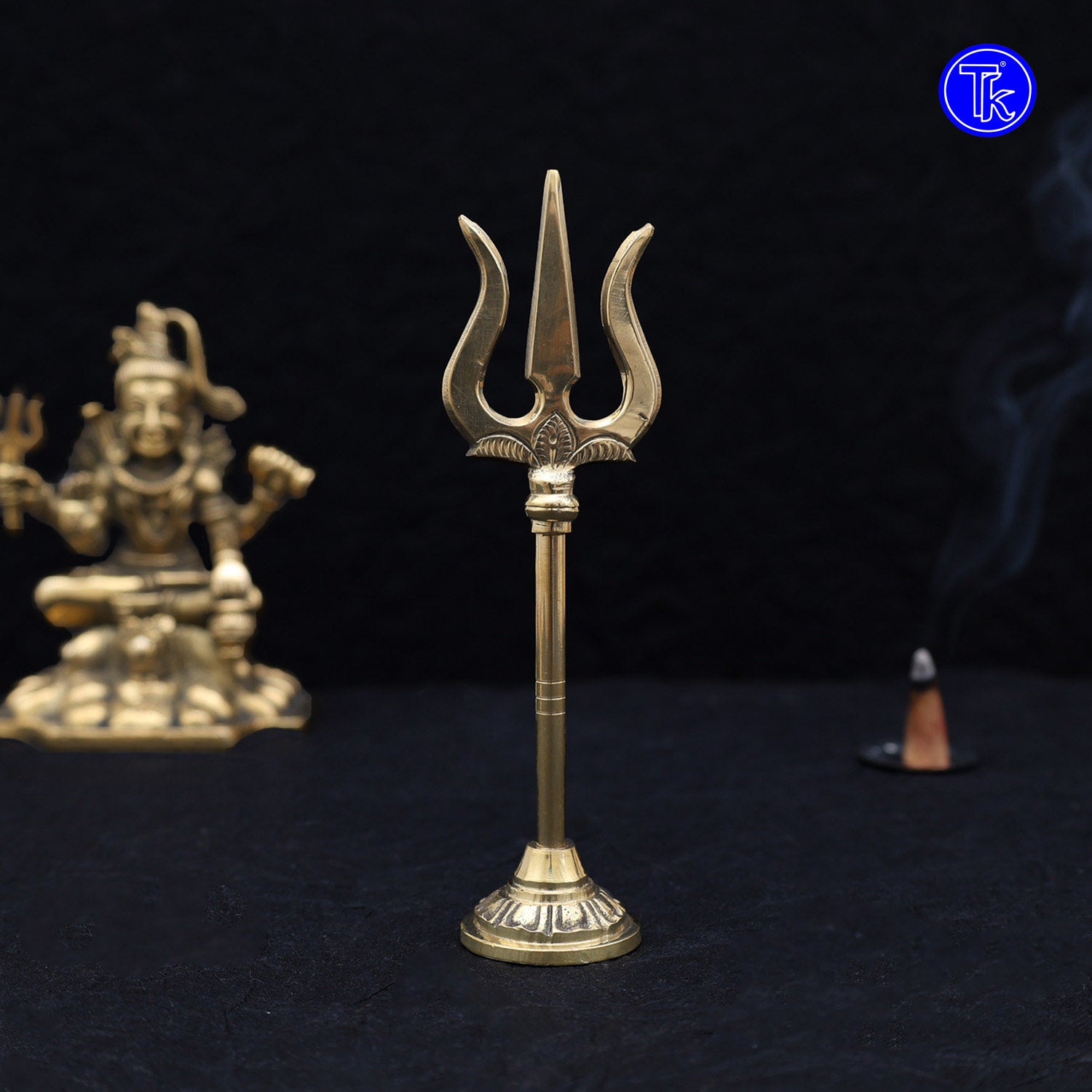 Brass Trishool – 6.1 Inch Decorative Trident for Temple or Home ...