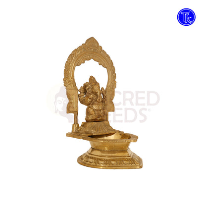 BRASS GANESHA VILAKKU WITH ARCH