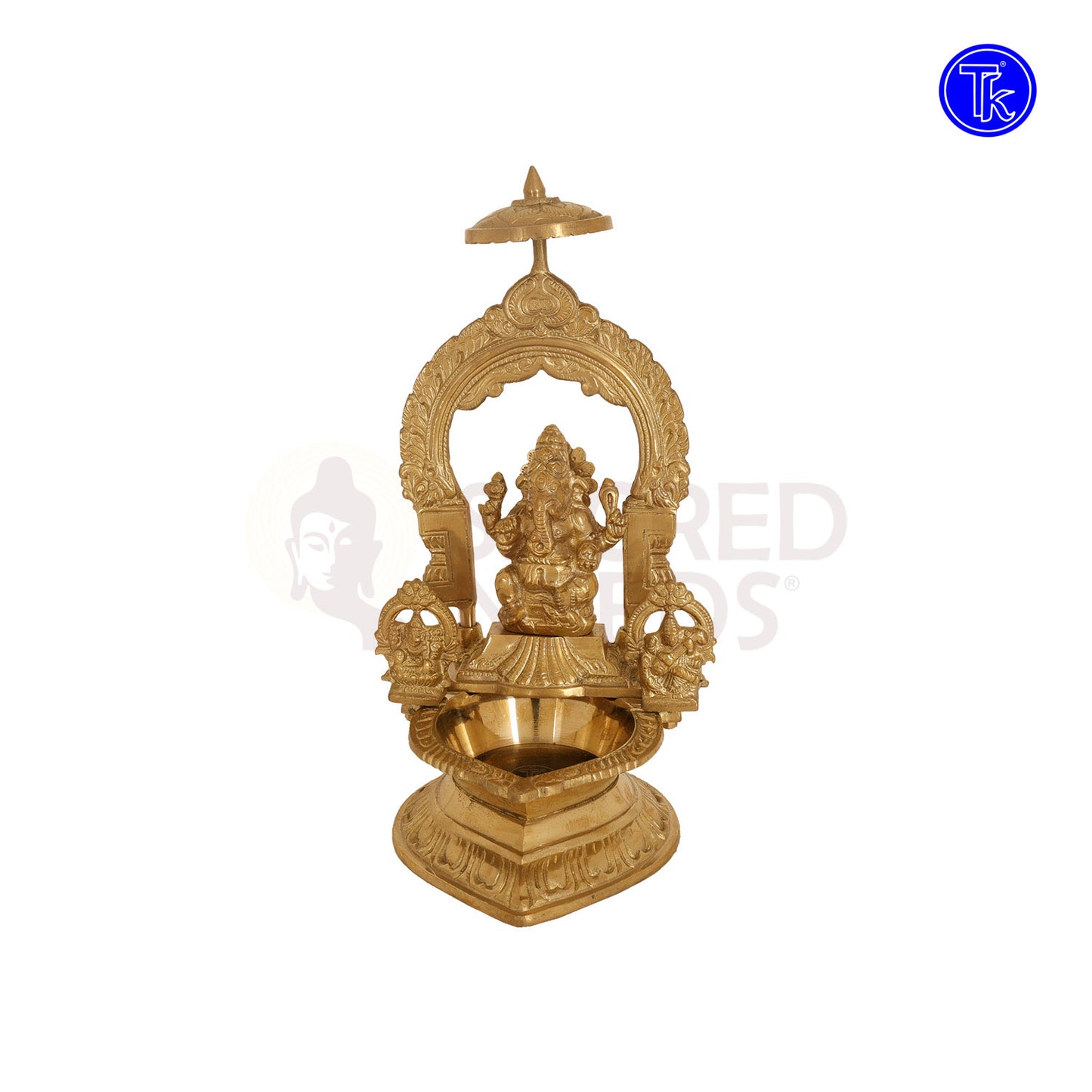 BRASS GANESHA VILAKKU WITH ARCH - L& S