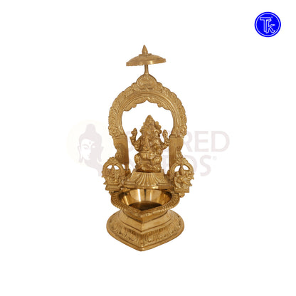 BRASS GANESHA VILAKKU WITH ARCH - L& S