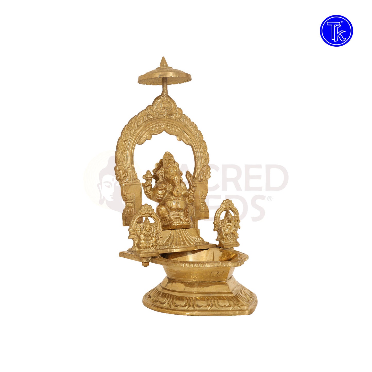 BRASS GANESHA VILAKKU WITH ARCH - L& S