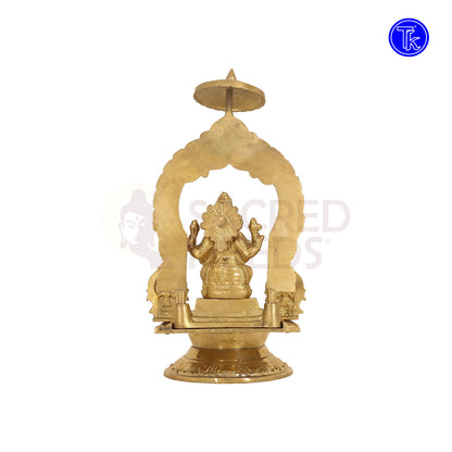 BRASS GANESHA VILAKKU WITH ARCH - L& S