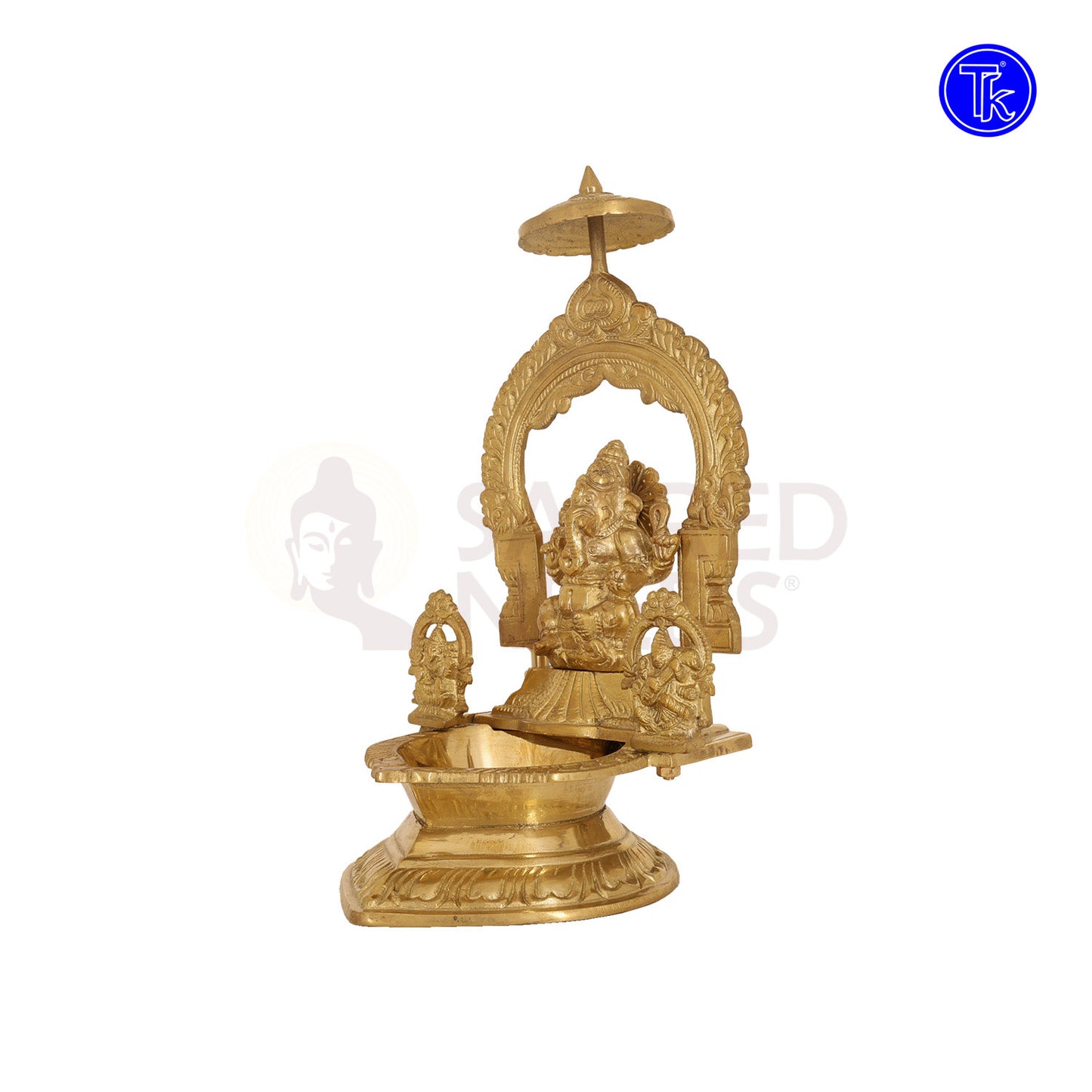 BRASS GANESHA VILAKKU WITH ARCH - L& S