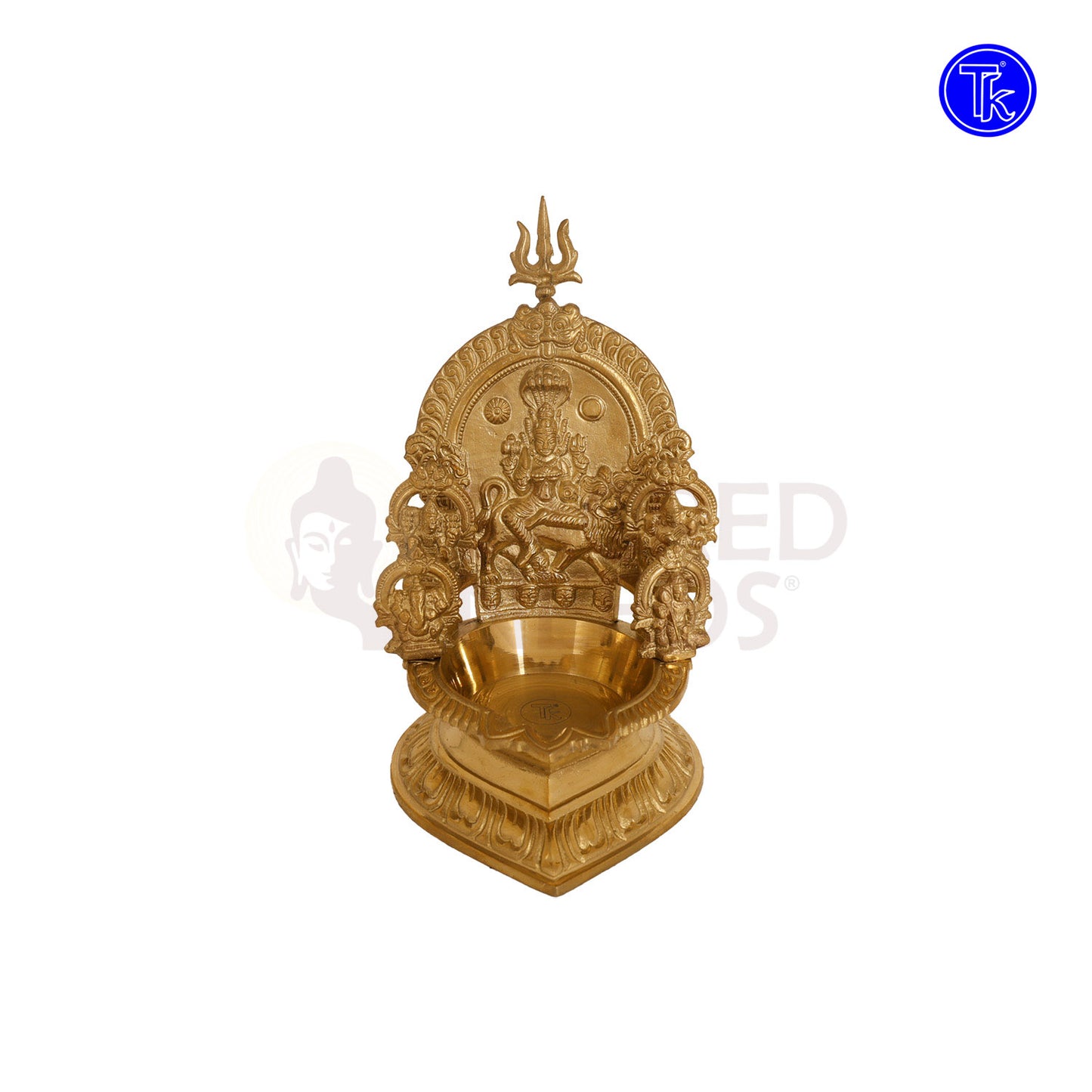 BRASS ANGALA AMMAN VILAKKU WITH TRISOOL