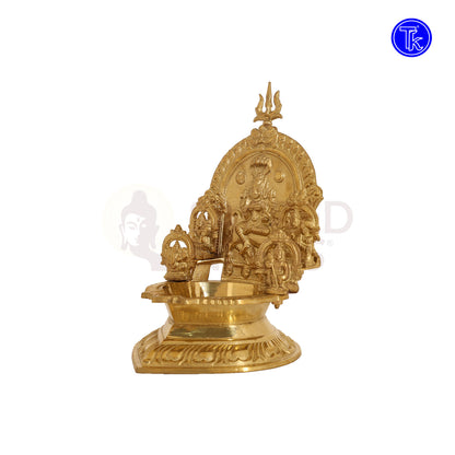 BRASS ANGALA AMMAN VILAKKU WITH TRISOOL