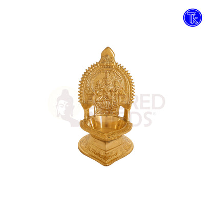 Brass Kanchi Kamakshi Vilakku – 5.4 Inch Divine Deepam Lamp of Goddess Kamakshi for Pooja