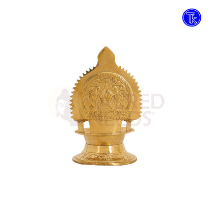 Brass Kanchi Kamakshi Vilakku – 5.4 Inch Divine Deepam Lamp of Goddess Kamakshi for Pooja