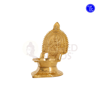 Brass Kanchi Kamakshi Vilakku – 5.4 Inch Divine Deepam Lamp of Goddess Kamakshi for Pooja