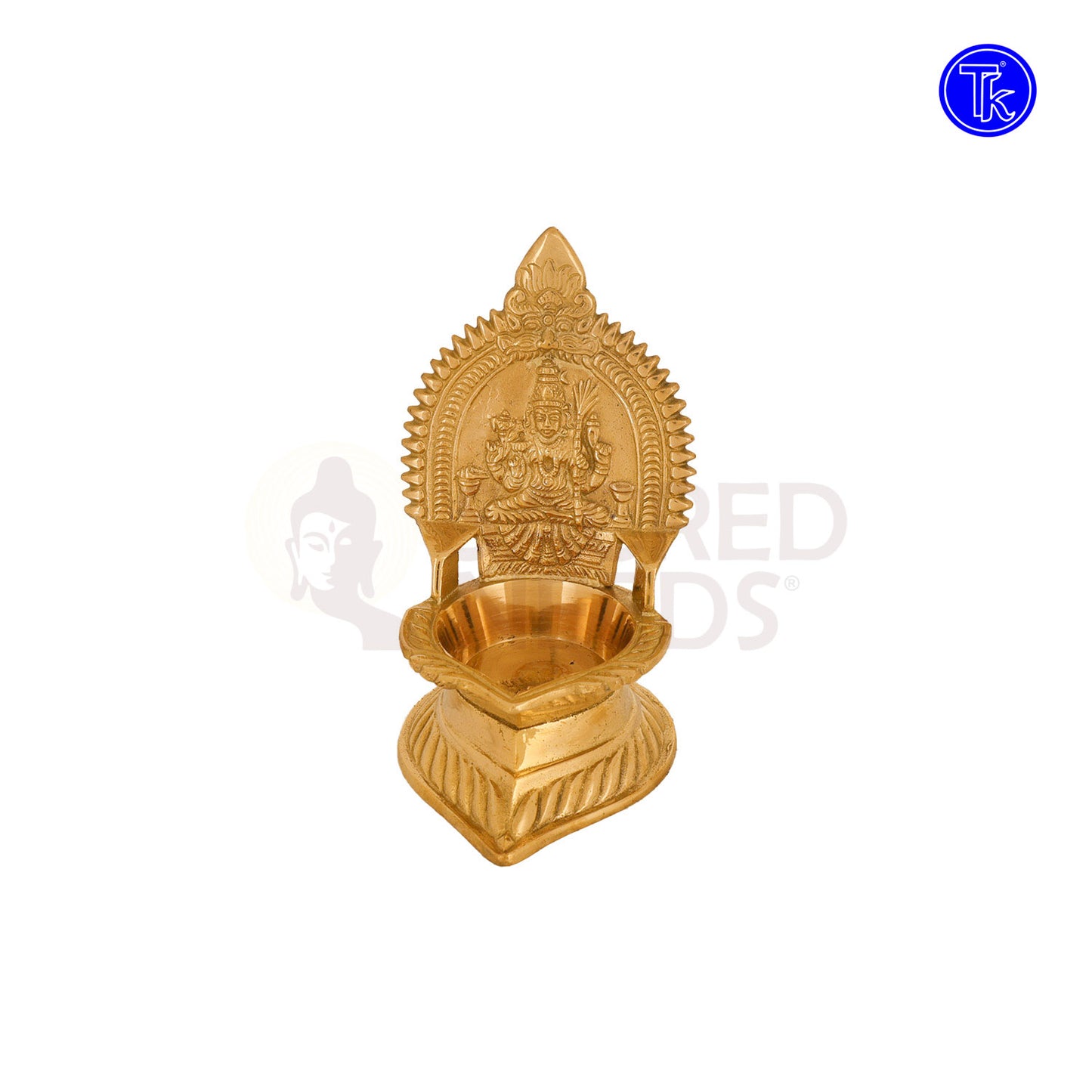 Brass Kanchi Kamakshi Vilakku – 5.8 Inch Traditional South Indian Brass Oil Lamp