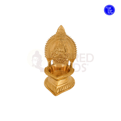 Brass Kanchi Kamakshi Vilakku – 5.8 Inch Traditional South Indian Brass Oil Lamp