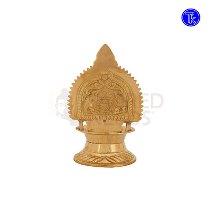Brass Kanchi Kamakshi Vilakku – 5.8 Inch Traditional South Indian Brass Oil Lamp