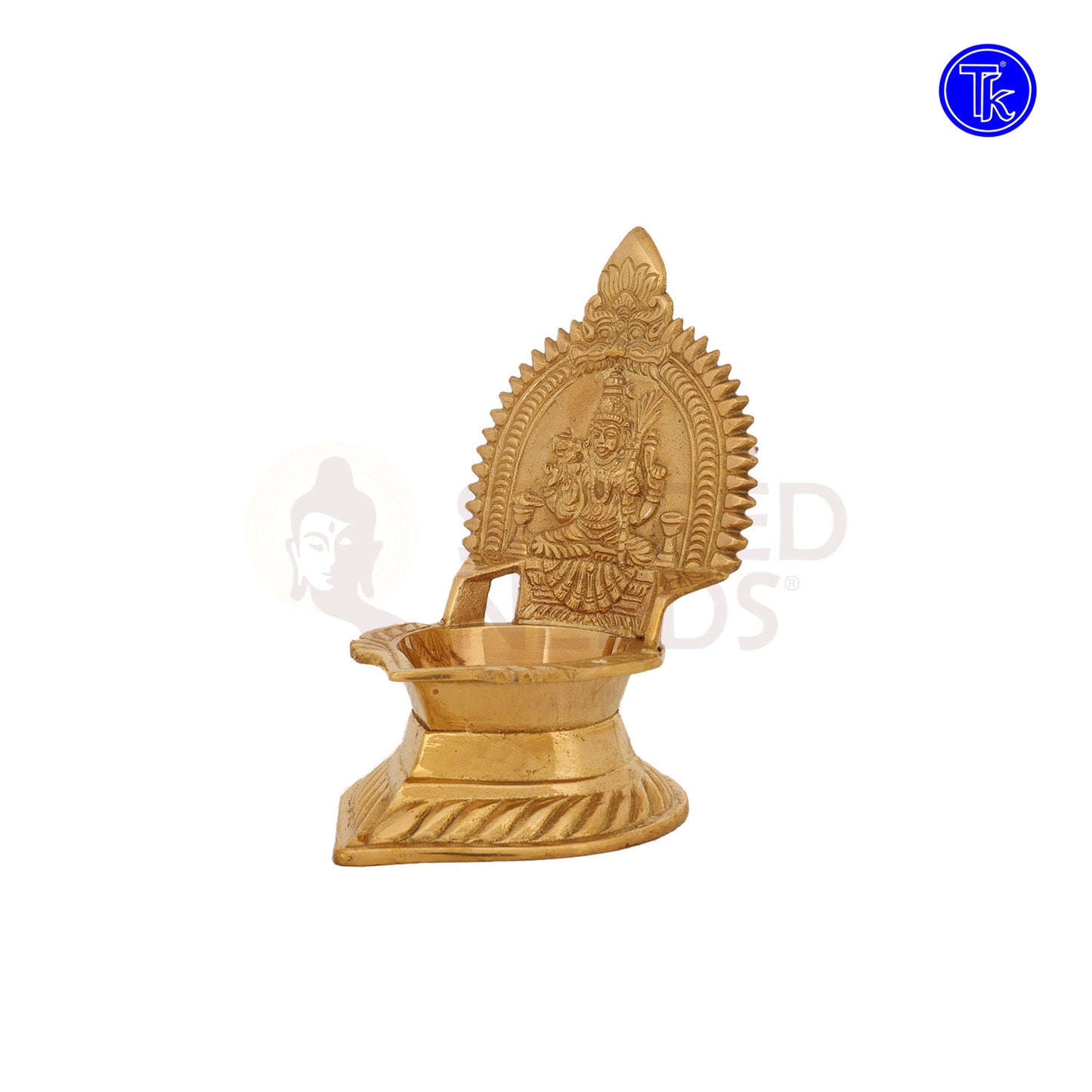 Brass Kanchi Kamakshi Vilakku – 5.8 Inch Traditional South Indian Brass Oil Lamp